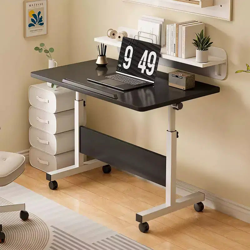 Adjustable Height Rolling Standing Desk with Wheels - Foldable Ergonomic Computer Table for Small Space Home Office