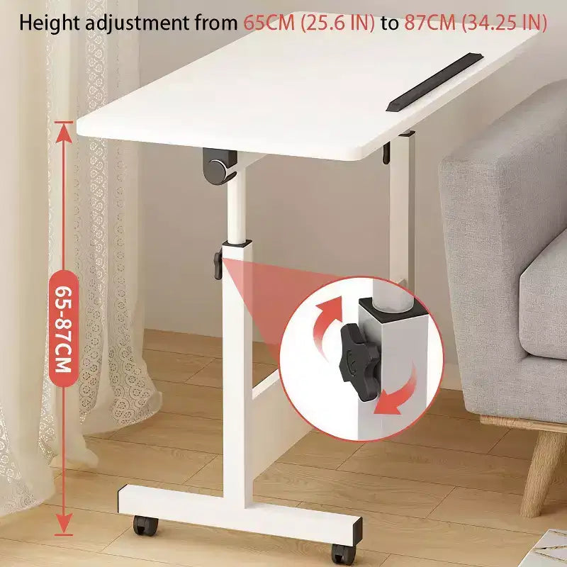 Adjustable Height Rolling Standing Desk with Wheels - Foldable Ergonomic Computer Table for Small Space Home Office