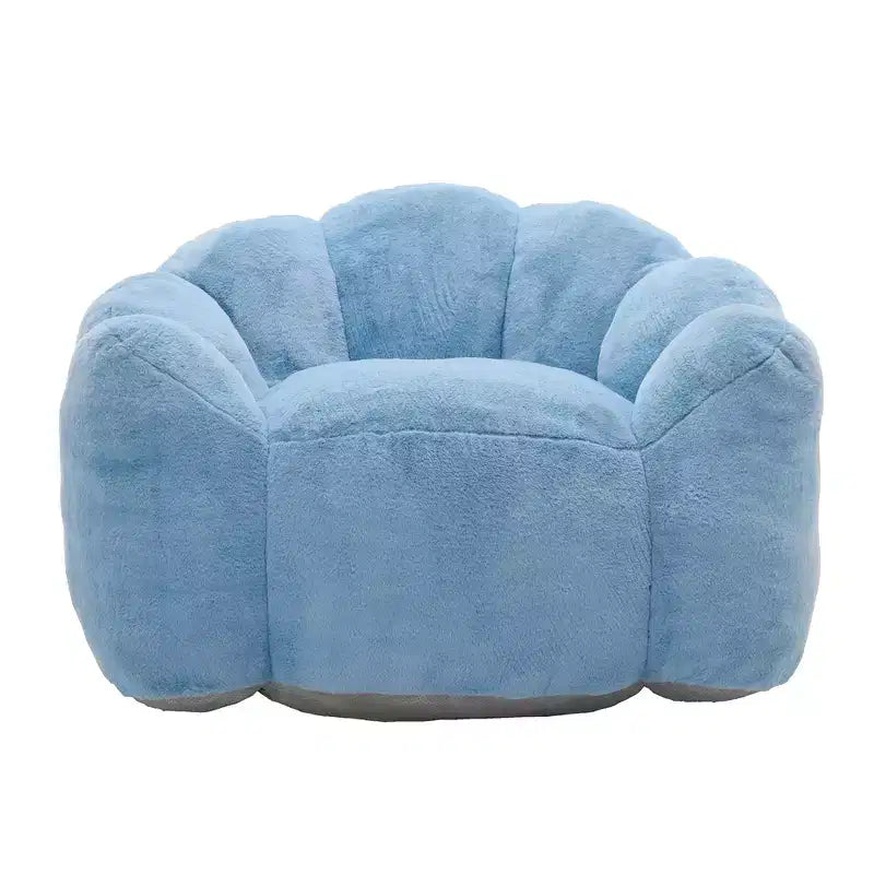 Lotus-Shaped Compression Bean Bag Chair with Handle for Adults, No Assembly, Easy Move, Floor Sofa for Living Room Bedroom