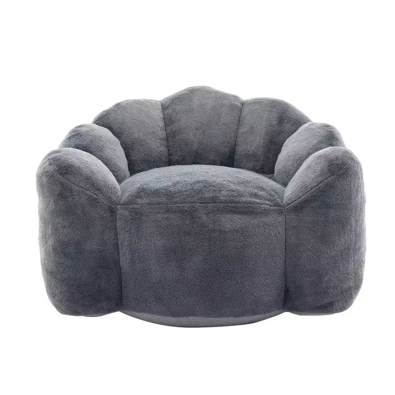 Lotus-Shaped Compression Bean Bag Chair with Handle for Adults, No Assembly, Easy Move, Floor Sofa for Living Room Bedroom