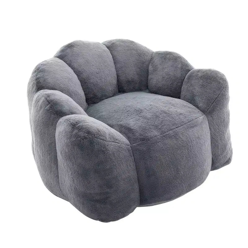 Lotus-Shaped Compression Bean Bag Chair with Handle for Adults, No Assembly, Easy Move, Floor Sofa for Living Room Bedroom