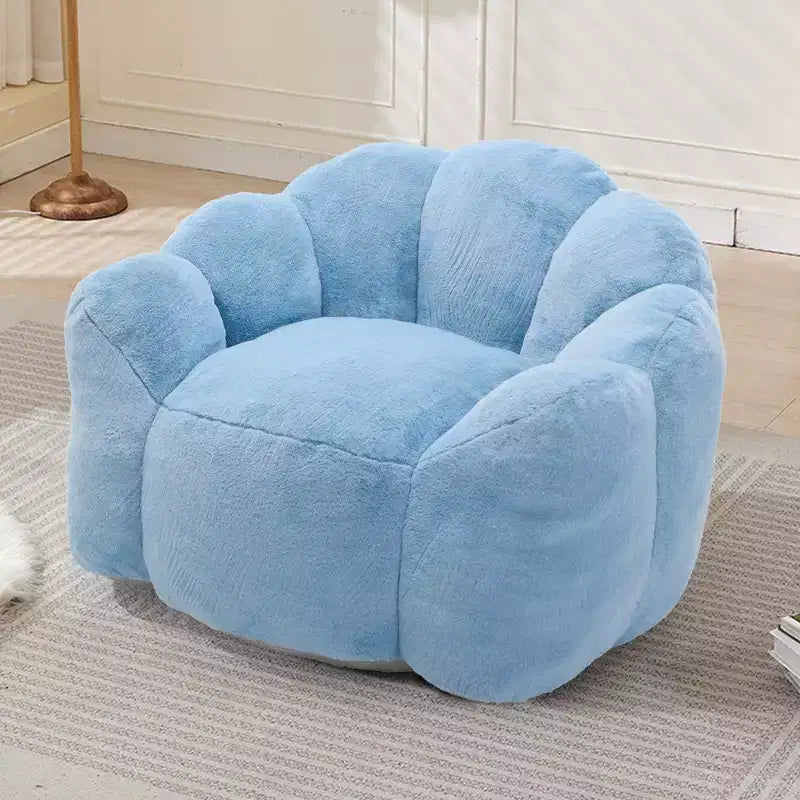 Lotus-Shaped Compression Bean Bag Chair with Handle for Adults, No Assembly, Easy Move, Floor Sofa for Living Room Bedroom