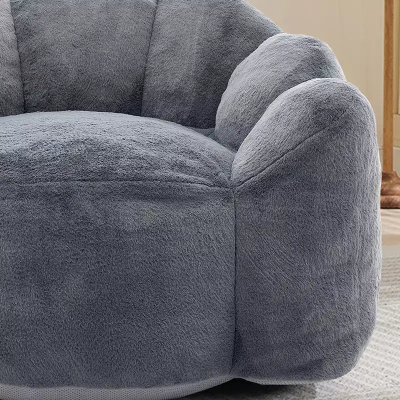 Lotus-Shaped Compression Bean Bag Chair with Handle for Adults, No Assembly, Easy Move, Floor Sofa for Living Room Bedroom