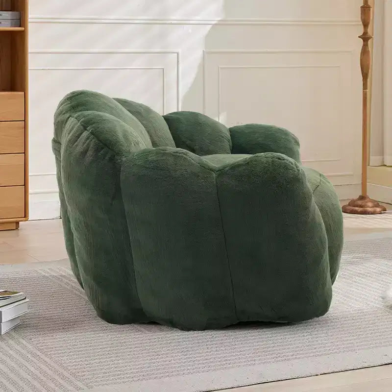 Lotus-Shaped Compression Bean Bag Chair with Handle for Adults, No Assembly, Easy Move, Floor Sofa for Living Room Bedroom