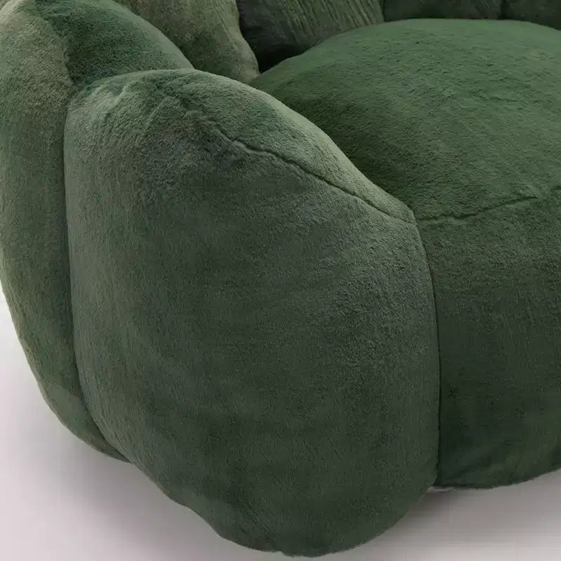 Lotus-Shaped Compression Bean Bag Chair with Handle for Adults, No Assembly, Easy Move, Floor Sofa for Living Room Bedroom
