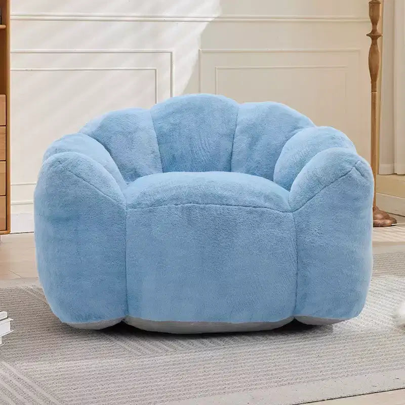 Lotus-Shaped Compression Bean Bag Chair with Handle for Adults, No Assembly, Easy Move, Floor Sofa for Living Room Bedroom