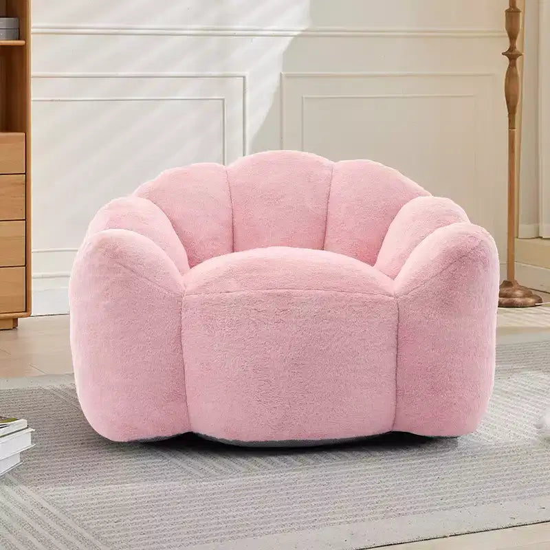 Lotus-Shaped Compression Bean Bag Chair with Handle for Adults, No Assembly, Easy Move, Floor Sofa for Living Room Bedroom