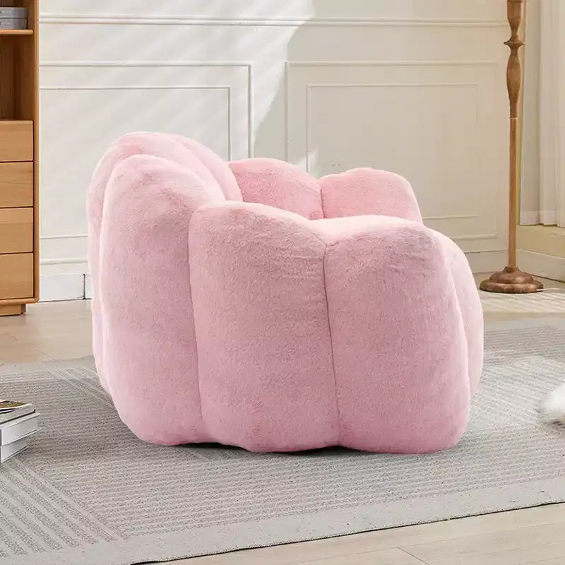 Lotus-Shaped Compression Bean Bag Chair with Handle for Adults, No Assembly, Easy Move, Floor Sofa for Living Room Bedroom