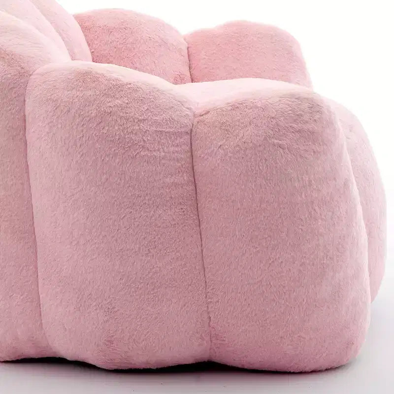 Lotus-Shaped Compression Bean Bag Chair with Handle for Adults, No Assembly, Easy Move, Floor Sofa for Living Room Bedroom