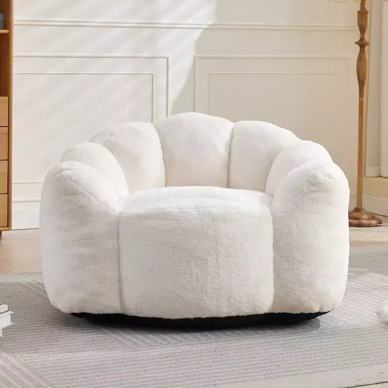 Lotus-Shaped Compression Bean Bag Chair with Handle for Adults, No Assembly, Easy Move, Floor Sofa for Living Room Bedroom