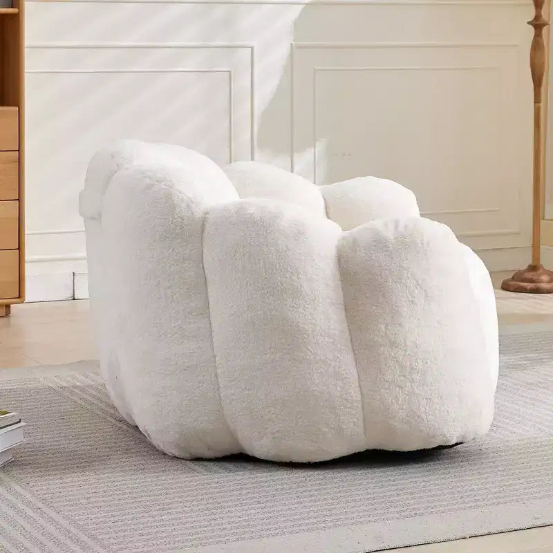 Lotus-Shaped Compression Bean Bag Chair with Handle for Adults, No Assembly, Easy Move, Floor Sofa for Living Room Bedroom