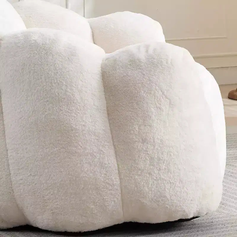 Lotus-Shaped Compression Bean Bag Chair with Handle for Adults, No Assembly, Easy Move, Floor Sofa for Living Room Bedroom