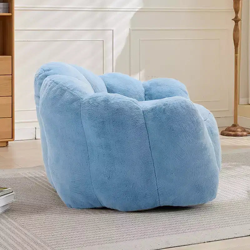 Lotus-Shaped Compression Bean Bag Chair with Handle for Adults, No Assembly, Easy Move, Floor Sofa for Living Room Bedroom