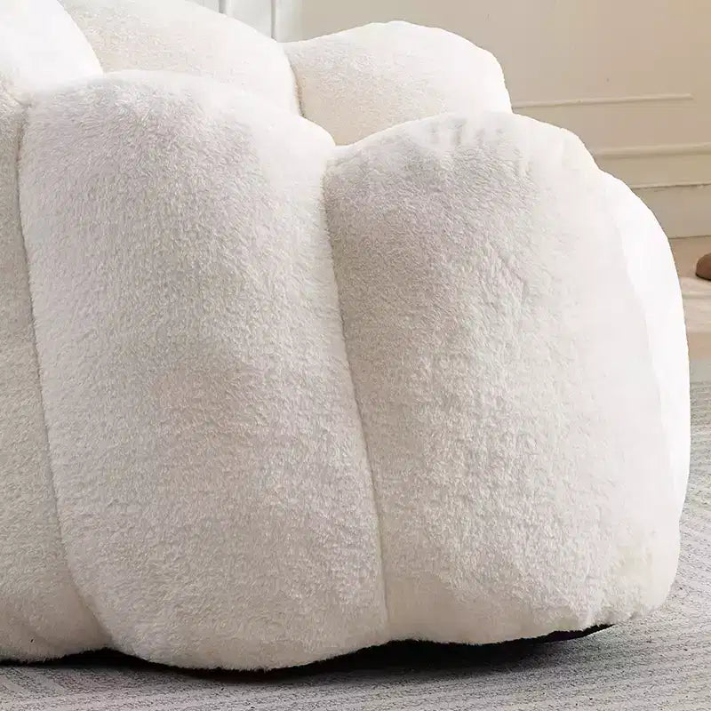 Lotus-Shaped Compression Bean Bag Chair with Handle for Adults, No Assembly, Easy Move, Floor Sofa for Living Room Bedroom
