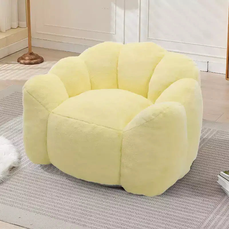 Lotus-Shaped Compression Bean Bag Chair with Handle for Adults, No Assembly, Easy Move, Floor Sofa for Living Room Bedroom