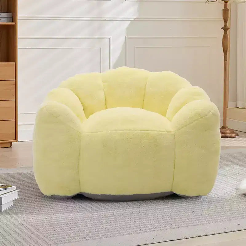 Lotus-Shaped Compression Bean Bag Chair with Handle for Adults, No Assembly, Easy Move, Floor Sofa for Living Room Bedroom