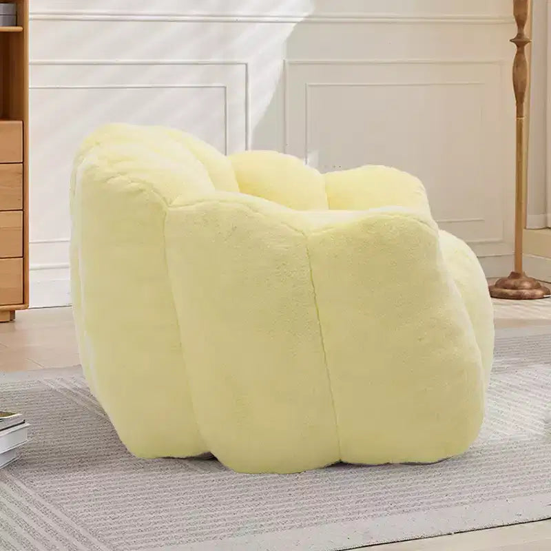 Lotus-Shaped Compression Bean Bag Chair with Handle for Adults, No Assembly, Easy Move, Floor Sofa for Living Room Bedroom