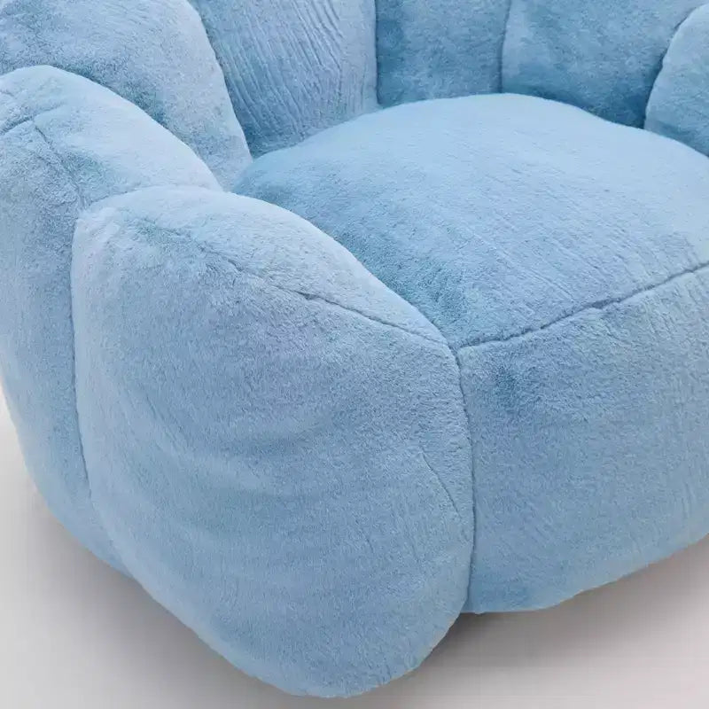 Lotus-Shaped Compression Bean Bag Chair with Handle for Adults, No Assembly, Easy Move, Floor Sofa for Living Room Bedroom