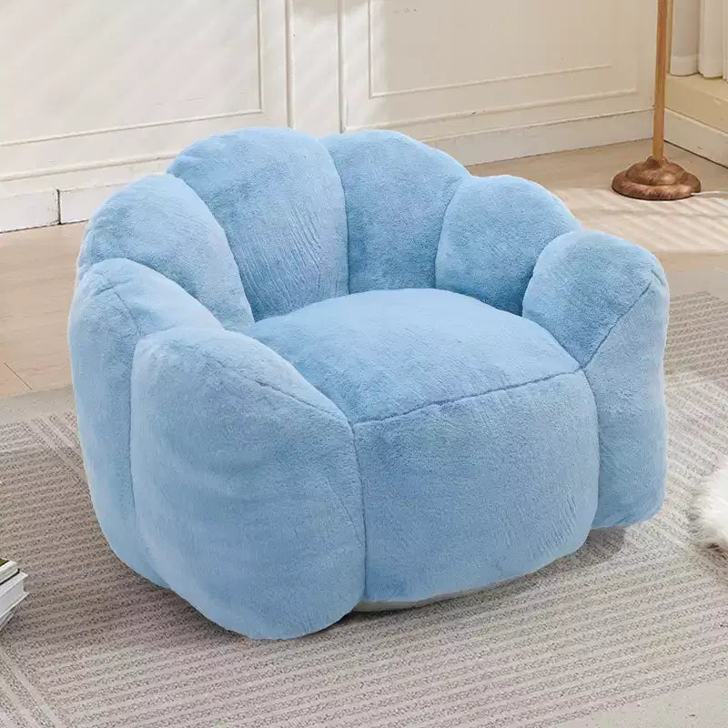 Lotus-Shaped Compression Bean Bag Chair with Handle for Adults, No Assembly, Easy Move, Floor Sofa for Living Room Bedroom