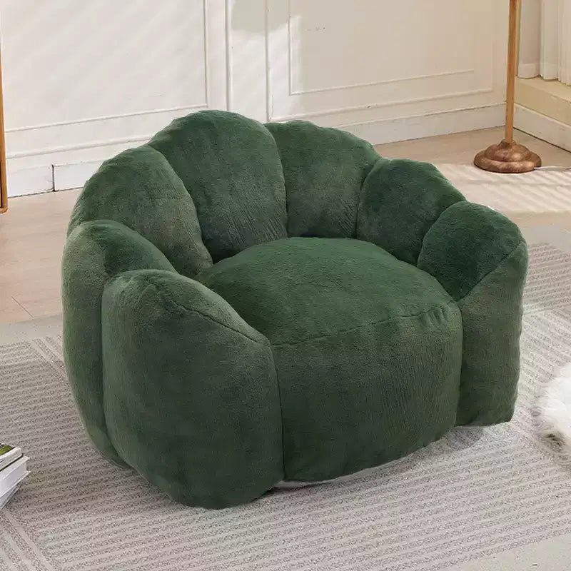 Lotus-Shaped Compression Bean Bag Chair with Handle for Adults, No Assembly, Easy Move, Floor Sofa for Living Room Bedroom