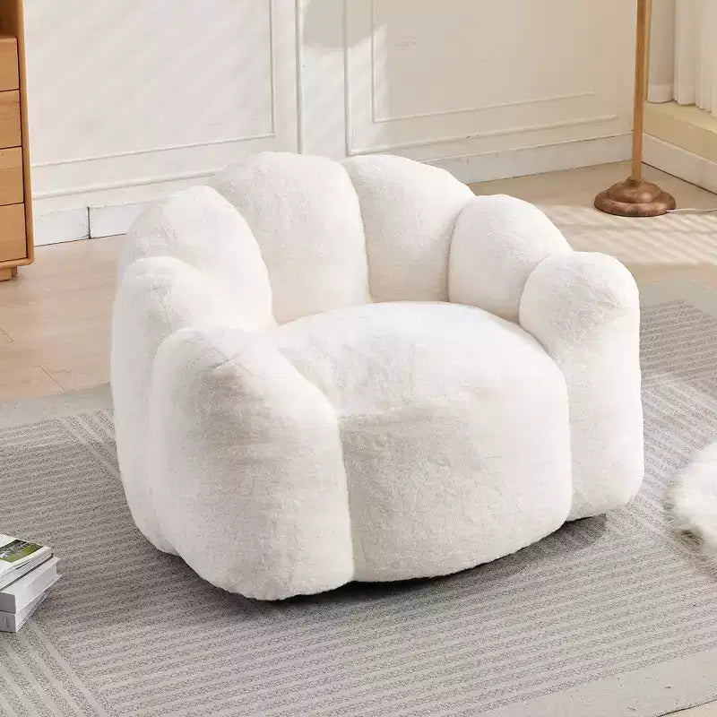 Lotus-Shaped Compression Bean Bag Chair with Handle for Adults, No Assembly, Easy Move, Floor Sofa for Living Room Bedroom