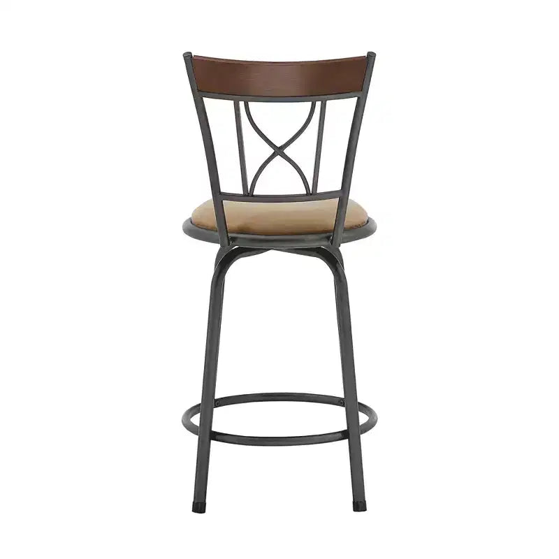Sheen Curve X-Back Bar Stool - Set of 3 - Black/Brown - iNSPIRE Q