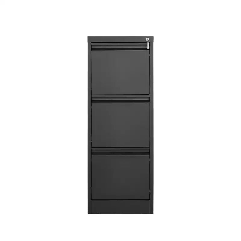 3 Drawer Vertical File Cabinet with Lock, White Metal Filing Cabinet with Drawers for Home Office, Lockable Storage Cabinet