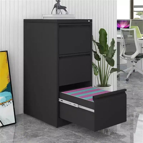 3 Drawer Vertical File Cabinet with Lock, White Metal Filing Cabinet with Drawers for Home Office, Lockable Storage Cabinet