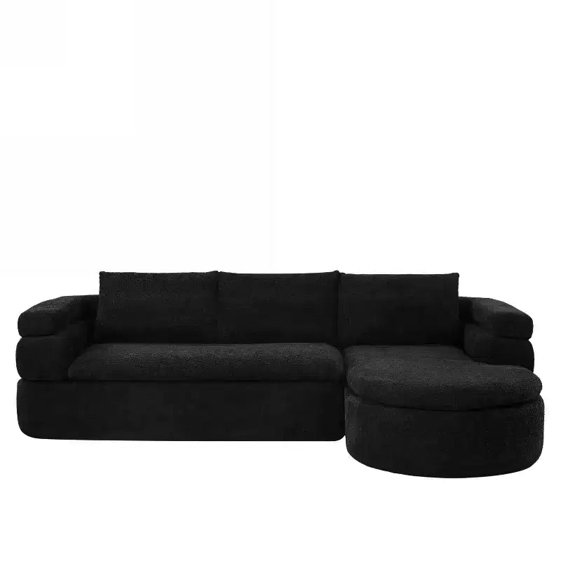 Christopher Knight Home Evelyne 106 Modern 4-Seater L Shaped Sectional Sofas with 3 Pillows