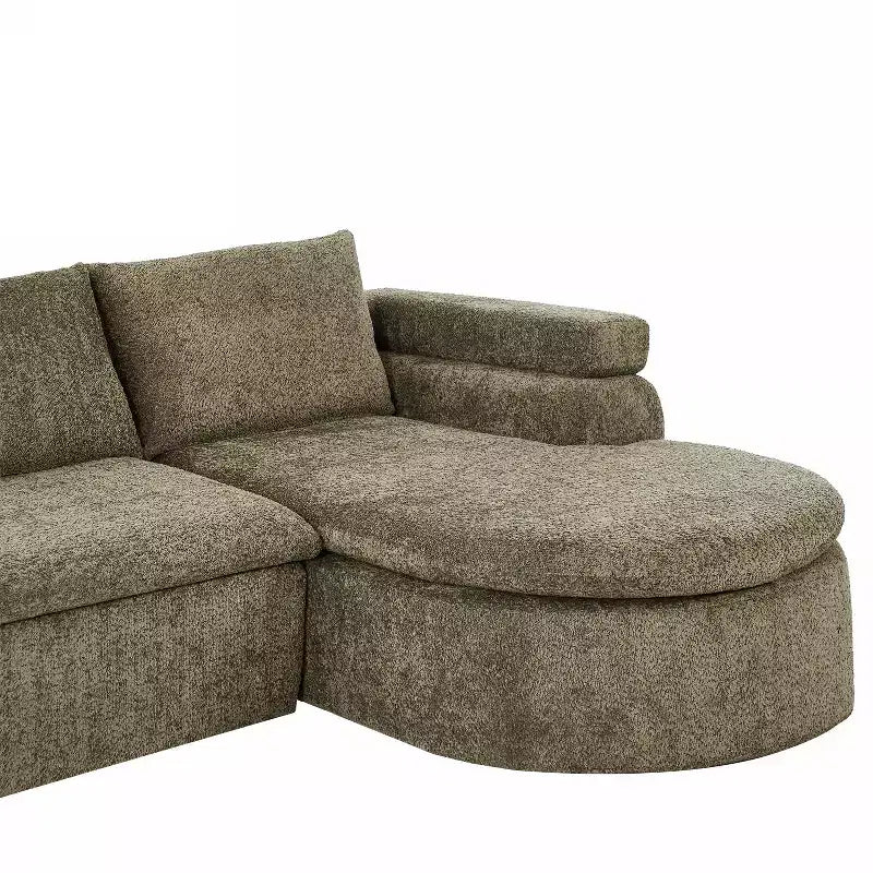 Christopher Knight Home Evelyne 106 Modern 4-Seater L Shaped Sectional Sofas with 3 Pillows
