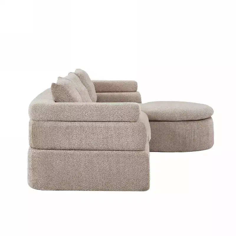 Christopher Knight Home Evelyne 106 Modern 4-Seater L Shaped Sectional Sofas with 3 Pillows