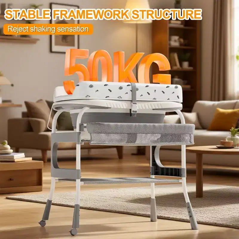 Foalom 2-in-1 Baby Changing Table and Bath Tub,Foldable Design and Storage for Newborn Care.