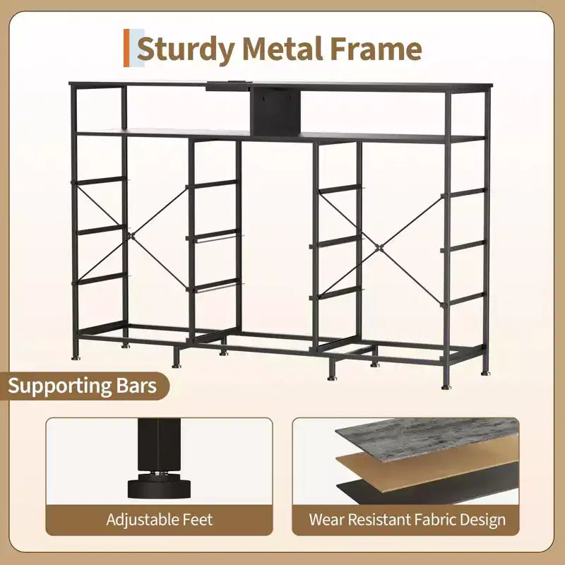 Dresser with Charging Station, Dresser for Bedroom w/11 Drawers, TV Stand Storage w/LED Light for 55 TV, Modern Chest of Drawers for Closet