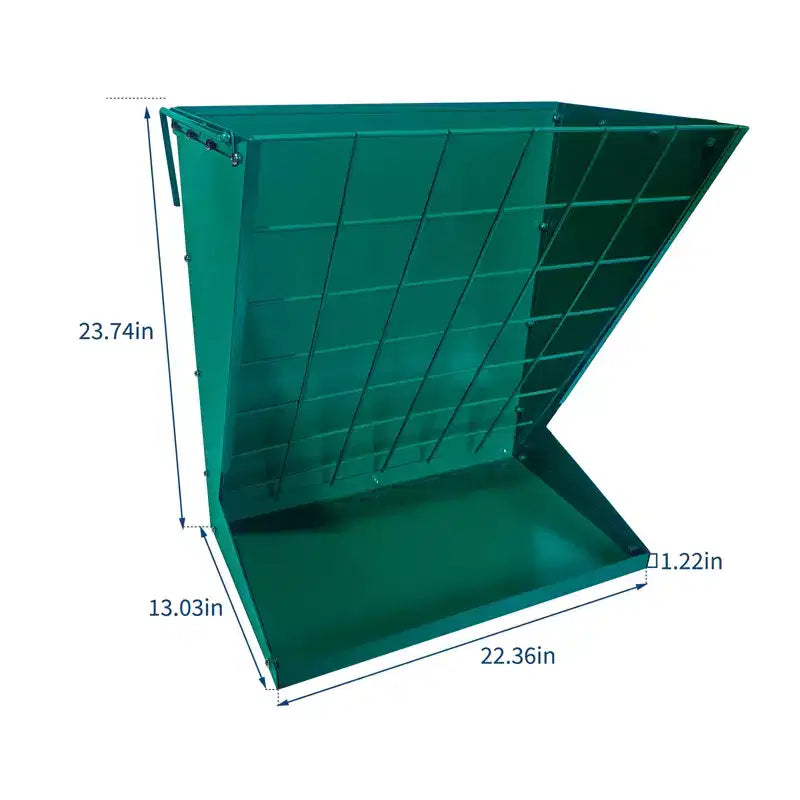 Wall Mount Hay Feeder, 2 in 1 Hay & Grain Livestock Feeder, Heavy Duty Metal Wall Mount Hay Rack with Adjustable Distance for Goats, Sheep, Horse