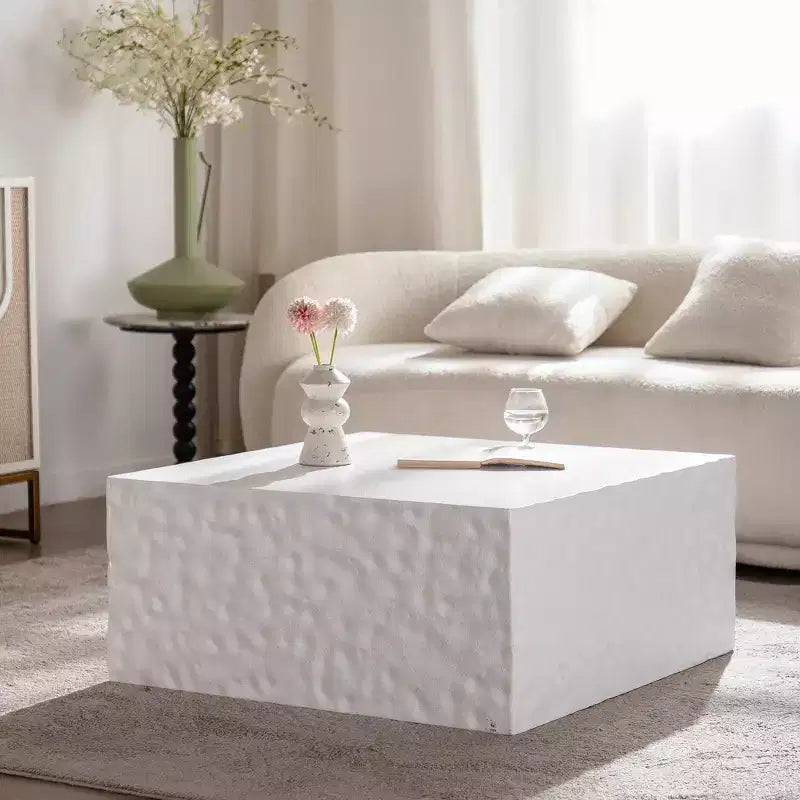 Square Coffee Table with Modern Color Combination for Living Room, No Assembly Needed