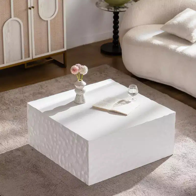 Square Coffee Table with Modern Color Combination for Living Room, No Assembly Needed