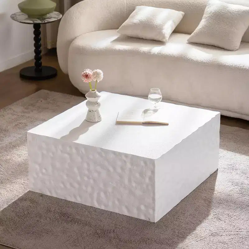 Square Coffee Table with Modern Color Combination for Living Room, No Assembly Needed