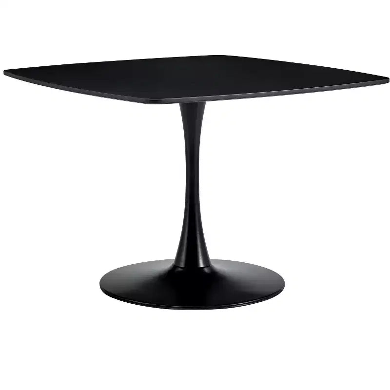42.1-inch Mid-Century Dining Table with Round MDF Table Top, for 4-6 People, Also Functions as Coffee Table