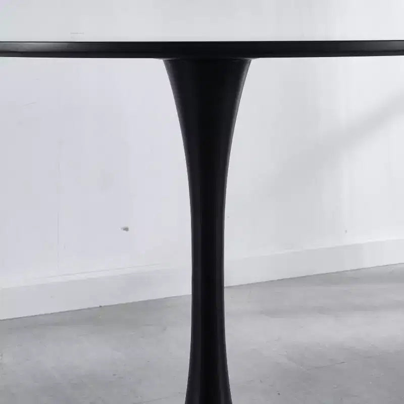 42.1-inch Mid-Century Dining Table with Round MDF Table Top, for 4-6 People, Also Functions as Coffee Table