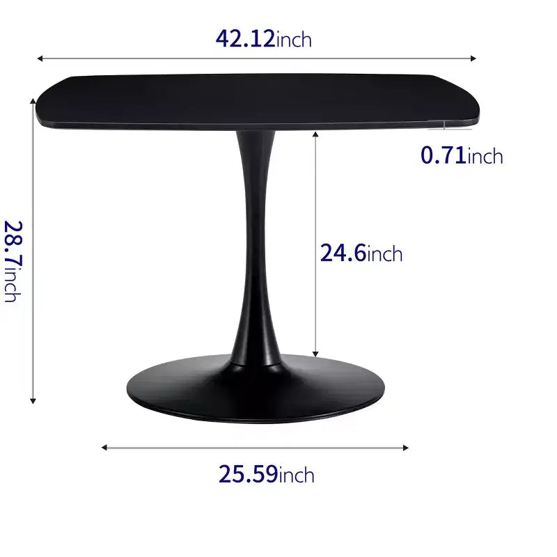 42.1-inch Mid-Century Dining Table with Round MDF Table Top, for 4-6 People, Also Functions as Coffee Table