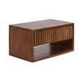 Kate and Laurel Reid Floating Wood Side Table with Open Storage, 18x10x9, Walnut Brown