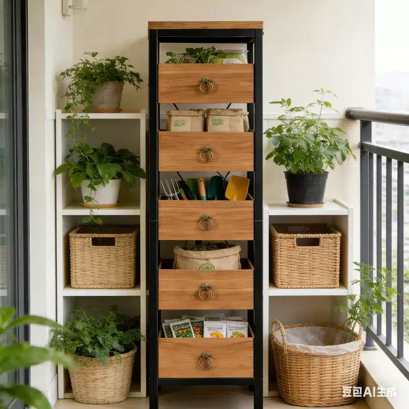 5-Tier Narrow Storage Drawers with 5 Pull-Out Drawers Basket for Kitchen Living Room Bathroom