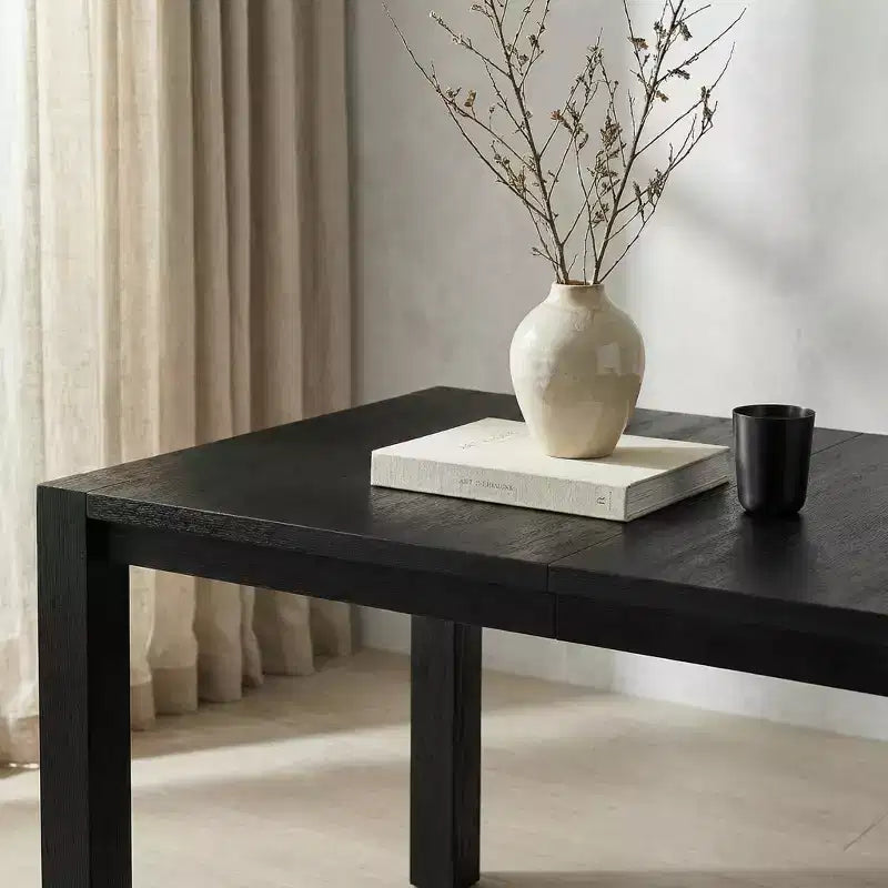 Modern 60 Expandable Dining Table with Hidden Center Leaf, Ash Wood Veneer, Adjustable Feet, Accommodate Seats 68,For Dining Room - Morden Fort