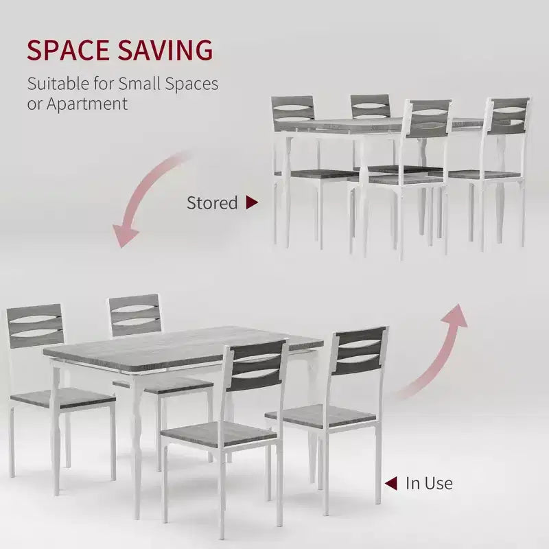 5 Piece Dining Table Set, Industrial Style Dining Table and Chairs Set for 4, Kitchen Table Set for Dining Room Kitchen Apartment