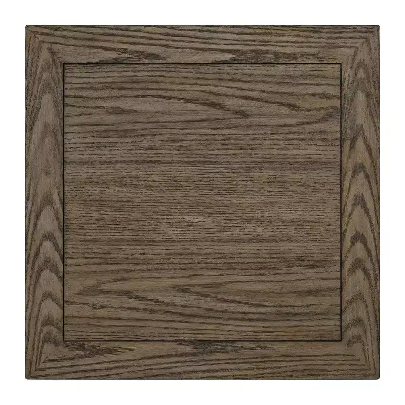 ROME + OAK Tate Farmhouse Wood End Table with Shelf, Weathered Brown and Cream