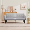 75.5 Convertible Futon Sofa Bed, PU Leather Upholstered Futon Couch with Strong Legs, Mid Century Sleeper Sofa, Comfy Loveseat for Living Room