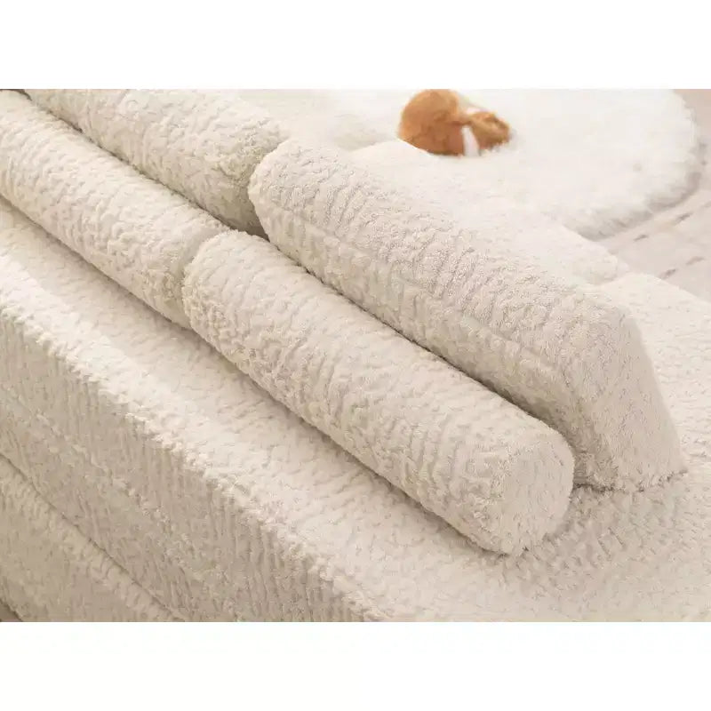 KERDOM 3 Seater Folding Sofa Bed, Memory Foam Sofa Couch With Pillows, High Density Foam Mattress for Living Room, Beige