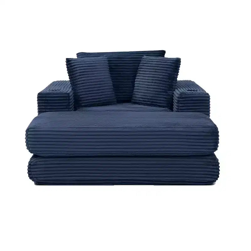 52 Boneless Chaise Lounge, Cloud-Style Single Sofa, 3-in-1 Corduroy Sleeper Sofa for Small Apartments, Living Room, or Bedroom-Panipeachy