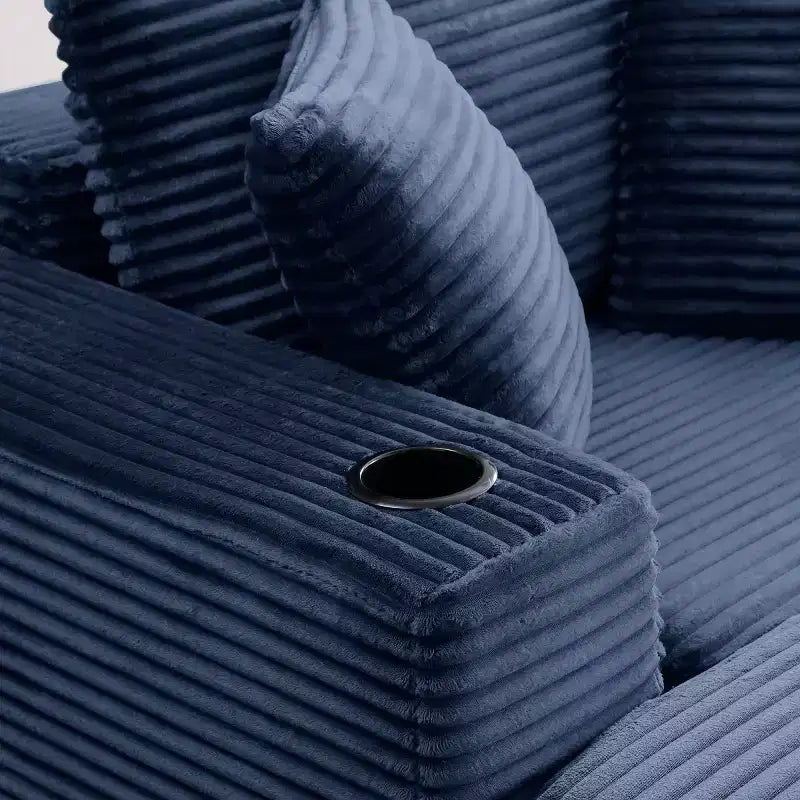 52 Boneless Chaise Lounge, Cloud-Style Single Sofa, 3-in-1 Corduroy Sleeper Sofa for Small Apartments, Living Room, or Bedroom-Panipeachy