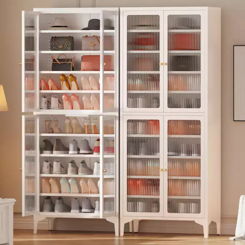 Bekrvio 71 Large Metal Shoe Cabinet with Doors, Adjustable Shelves, Shoe Closet Storage for Entryway Hallway Living Room